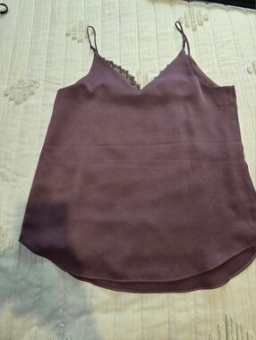 Express Mauve Lace-Trim V-Neck Cami